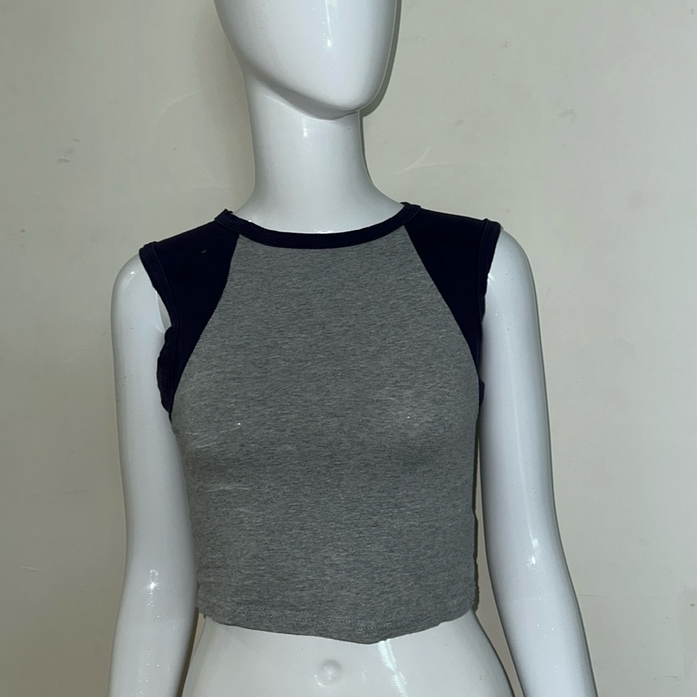 Used but new gray and blue top